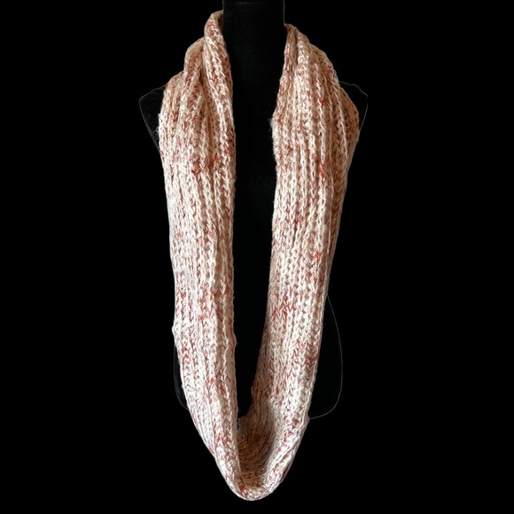 Chunky Pink & Cream Infinity Scarf - Picture 2 of 5